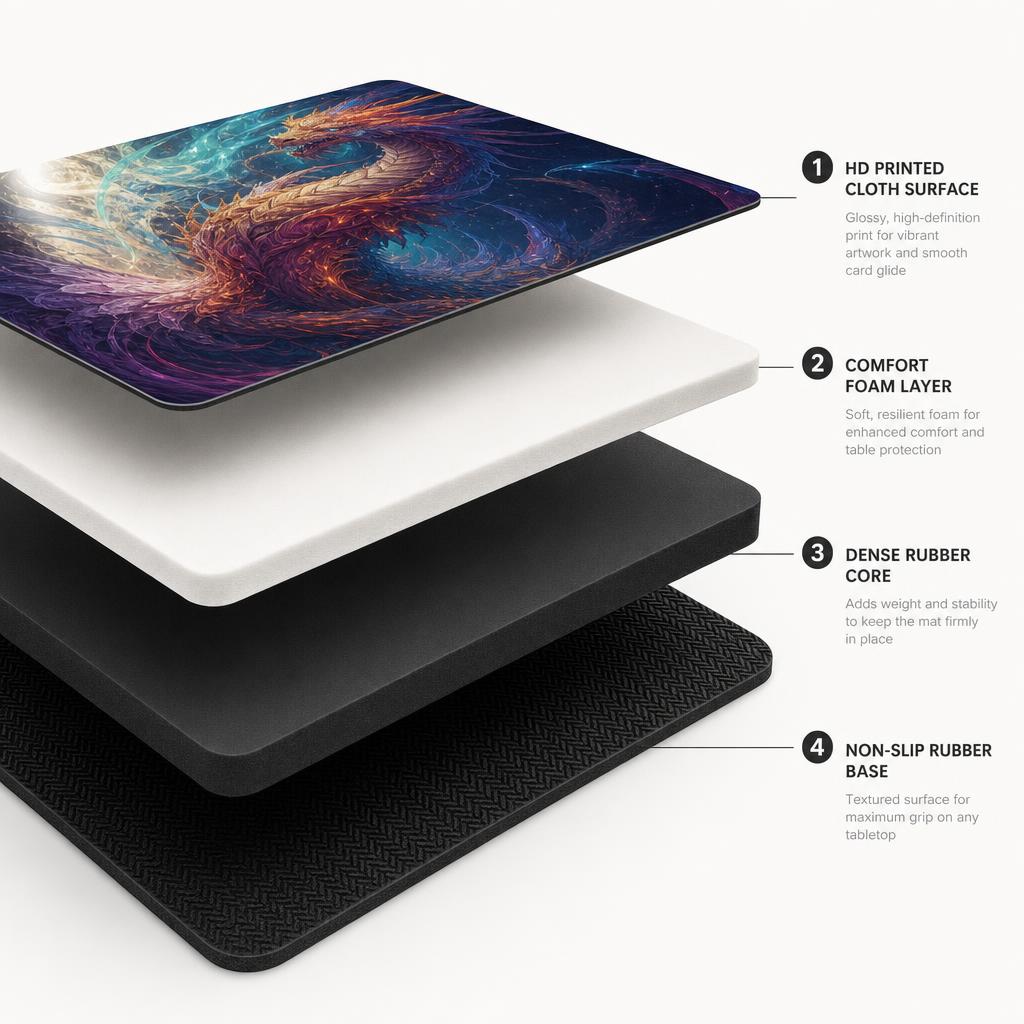 Premium Custom Playmat layers cutaway
